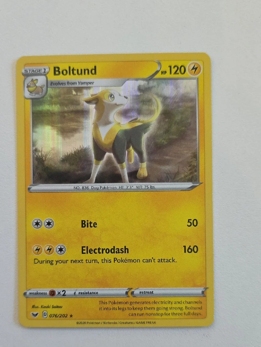 Pokemon Yamper And Boltund Trading Cards